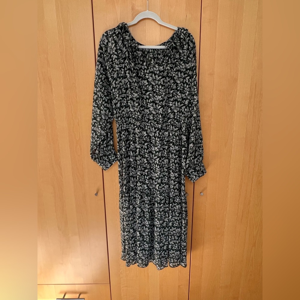 Madewell Dress, green, floral, XL